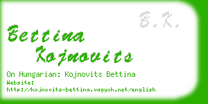 bettina kojnovits business card